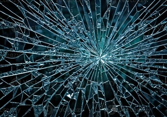 image-of-a-broken-glass-window-on-a-black-background-photo
