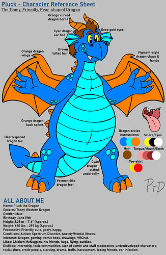 Pluck the Dragon - Character Reference Sheet (Default)