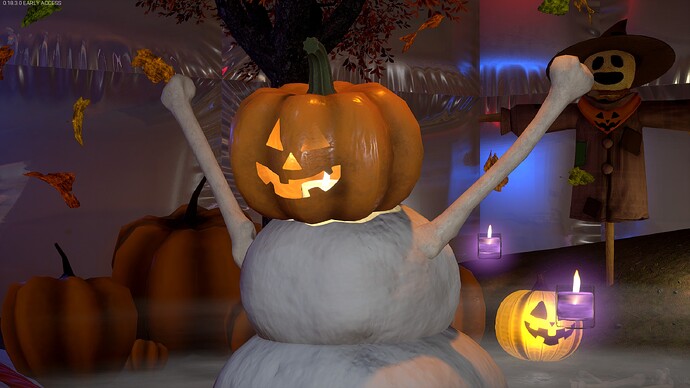 Halloween snowman closeup