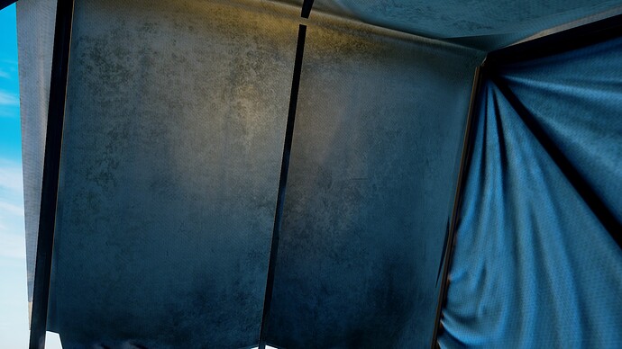 Light shining through a plastic tent (second variation)