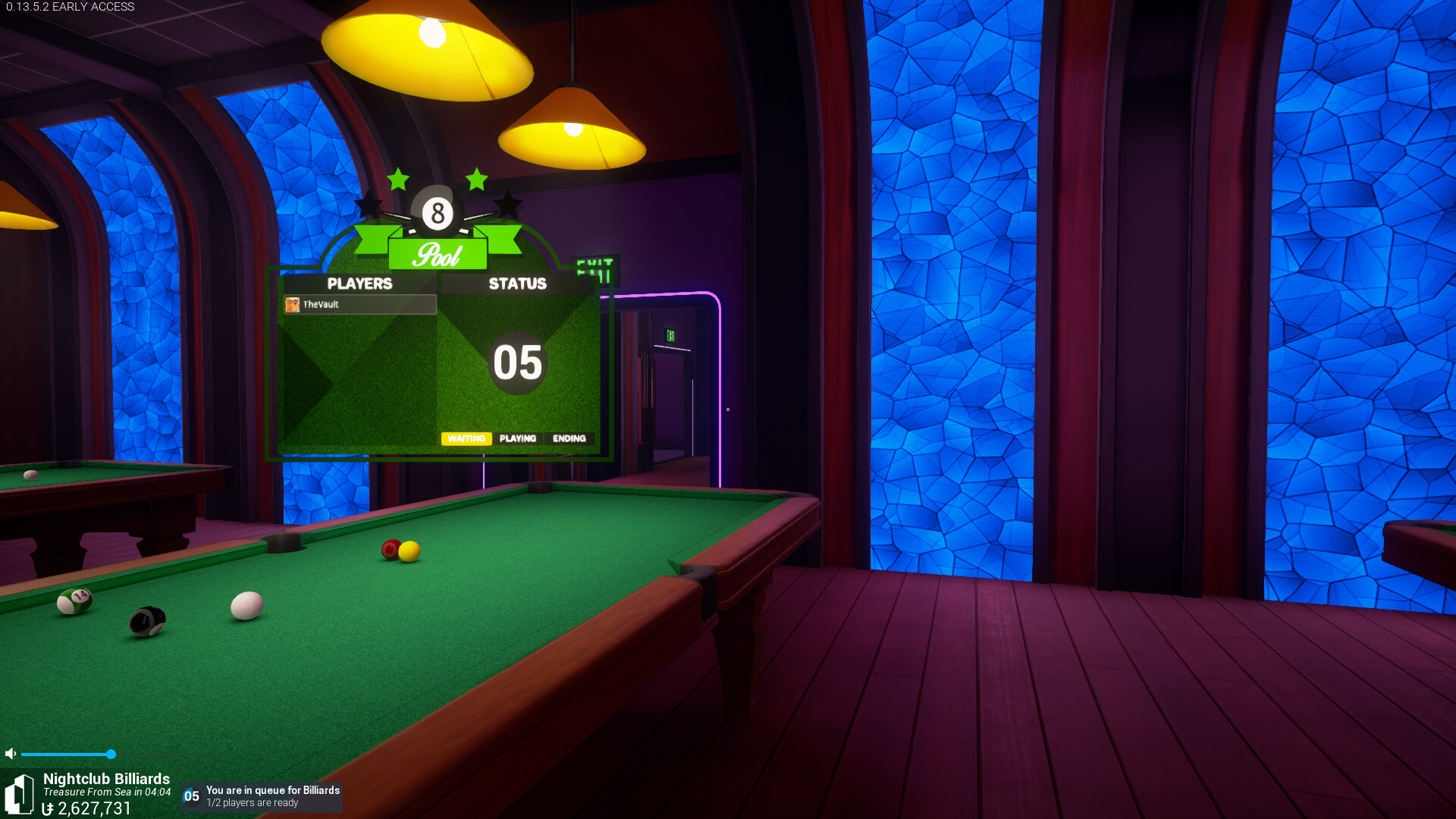 0.13.5.2 Billiards Overview Camera broken in Nightclub - Bug Report - PixelTail Games