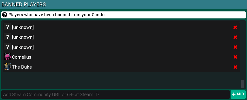 Better BANNED PLAYERS view + storing/saving Admin Audit Log - Condo  Suggestions - PixelTail Games - Creators of Tower Unite!