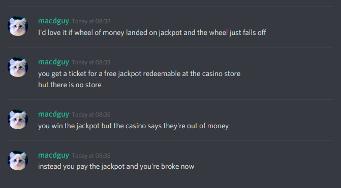 Wheel of money machine broke