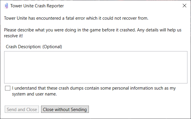 0 10 2 1 Game Crashes In Loading Screen Bug Report Pixeltail Games Creators Of Tower Unite